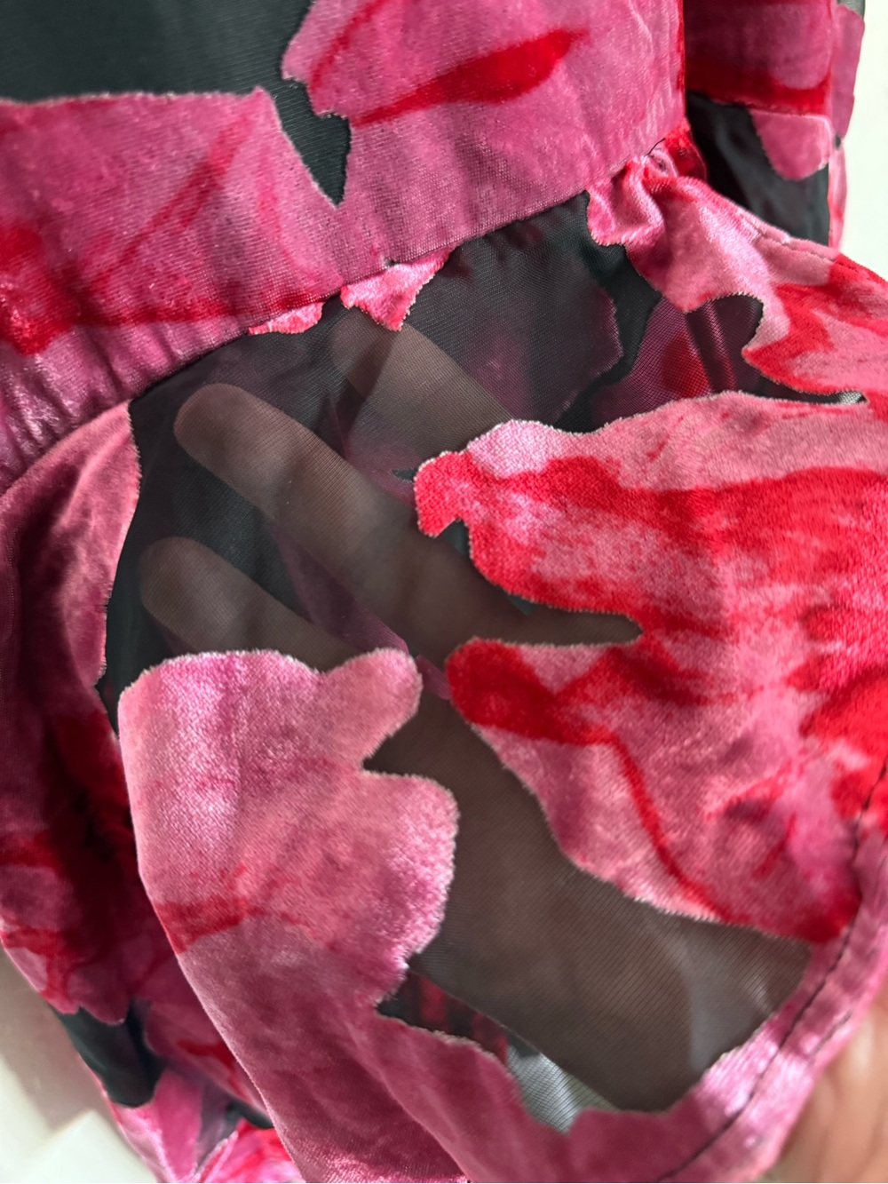 HUTCH Royce Floral Velvet Burnout Hi-Lo Slip Dress - 2 - Picture 12 of 15